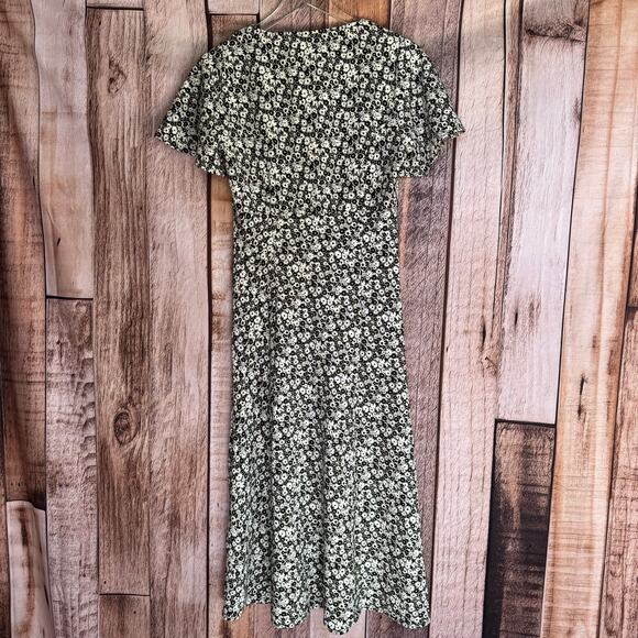 Levi’s Dress Daisy Floral Small Midi Summer Spring Full Buttons Black and White - Picture 2 of 9